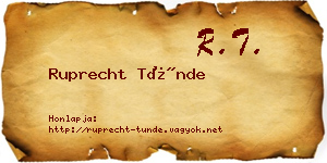 Ruprecht Tünde névjegykártya